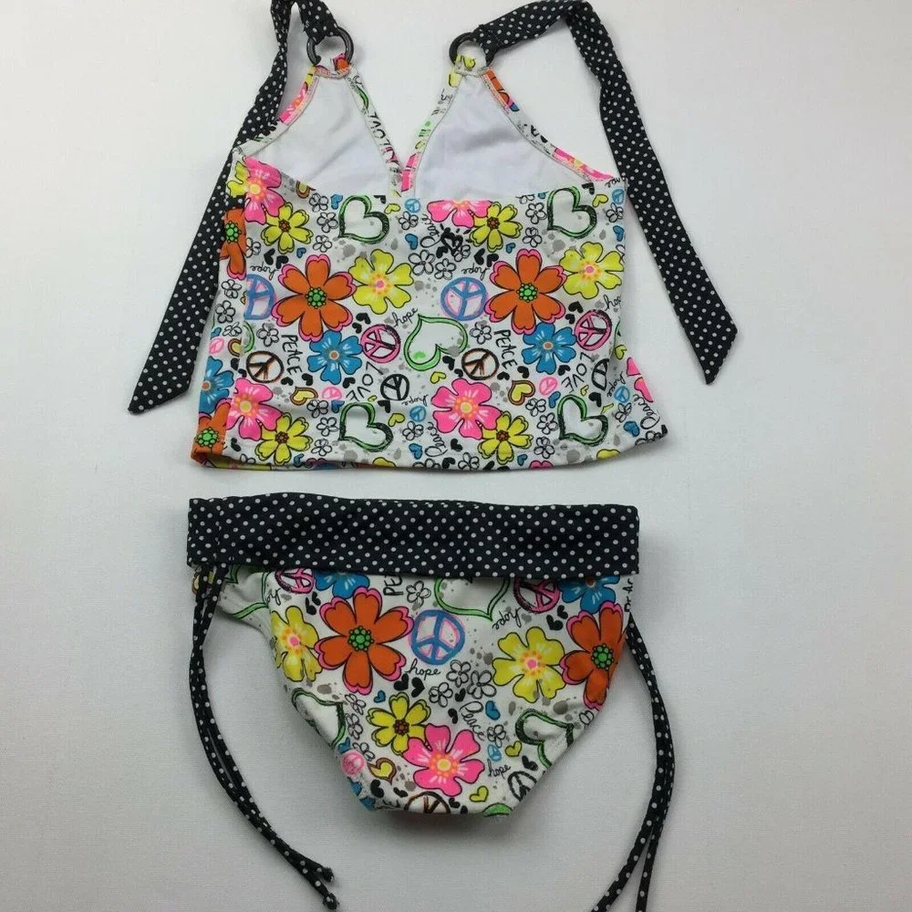 Justice Girl's Tankini Shorts Set Multi Floral 7-8
